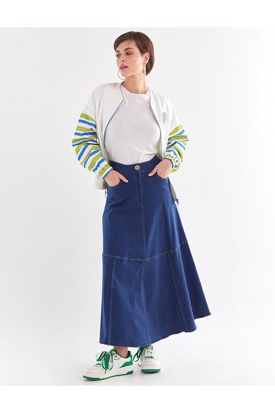Kayra Ecru Embroidered Bomber Jacket