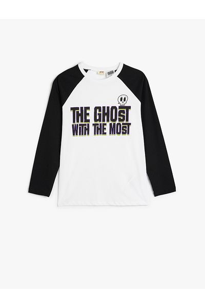 Koton Tricou cu mânecă lungă cu licență Beetlejuice - Decolteu