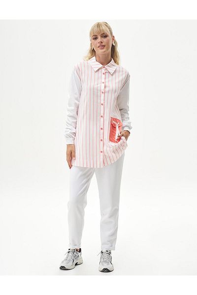 Kayra Shell Pink Tunic - Gather Detailed Sleeves