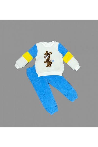 Skygo 1-2-3 Years Old Gamer Embroidered Sweat Pants - Long Sleeve, Girl Boy 2 Piece Set