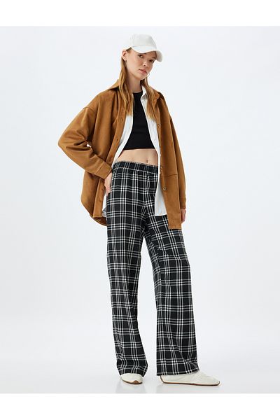 Koton Wide Leg and Elastic Waist Pajama Pants