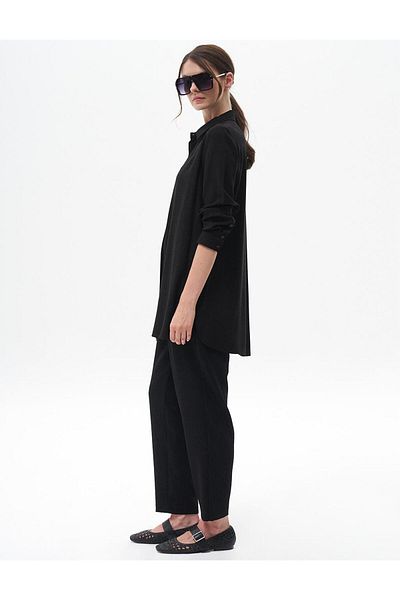Kayra Black Basic Tunic - Hidden Paw Design