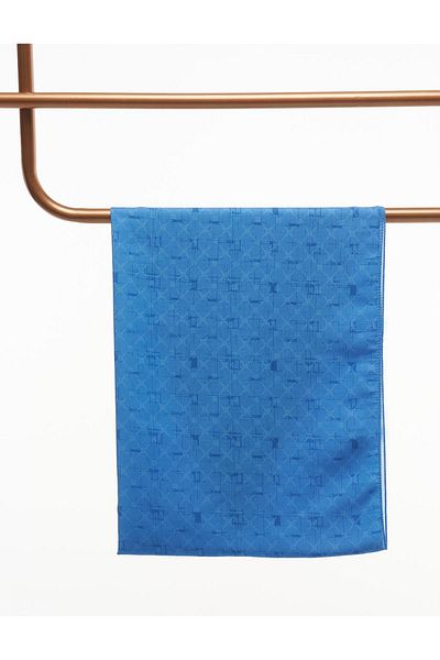Kayra Şal cu model cu monogramă albastră