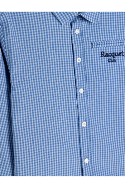 Koton Hosszú ujjú klasszikus gallérral hímzett ing - zsebrészlet