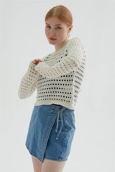 Fashion Friends Openwork Blouse Ecru