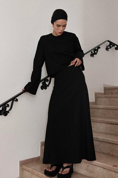 Suud Collection Serena Black Flared Skirt