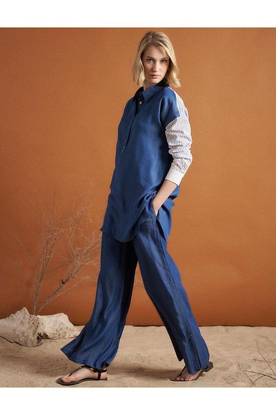Kayra Τουνίκ Lyocell με Indigo Garnish