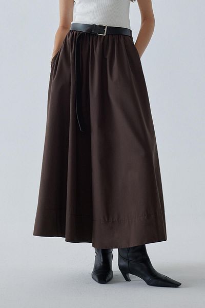 Suud Collection Black Square Buckle Long Belt