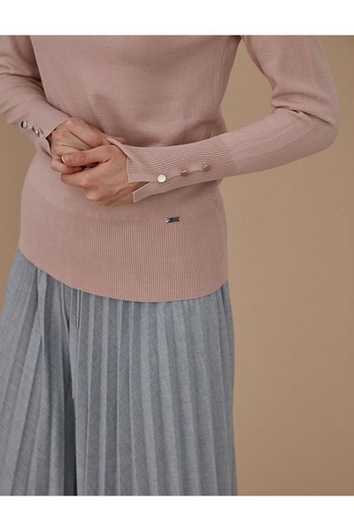 Kayra Μπλούζα Basic Knitwear σε χρώμα πούδρας