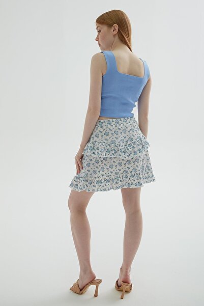 Fashion Friends Fusta cu volane cu model Albastru cu model