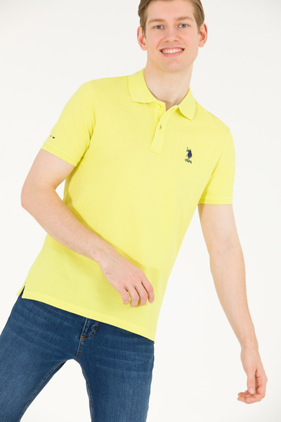 U.S. Polo Assn. Tricou bărbătesc Citron Basic cu guler polo 50266337-VR168