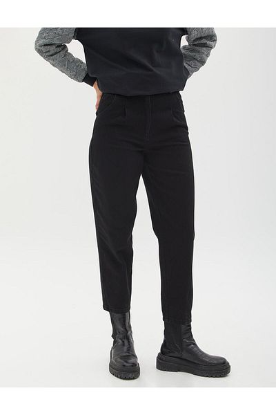 Kayra Denim Slouchy Trousers Black