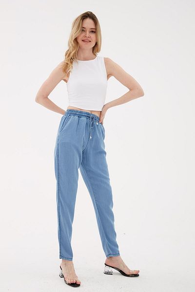 Fashion Friends Pantaloni din denim cu cravată A.albastru