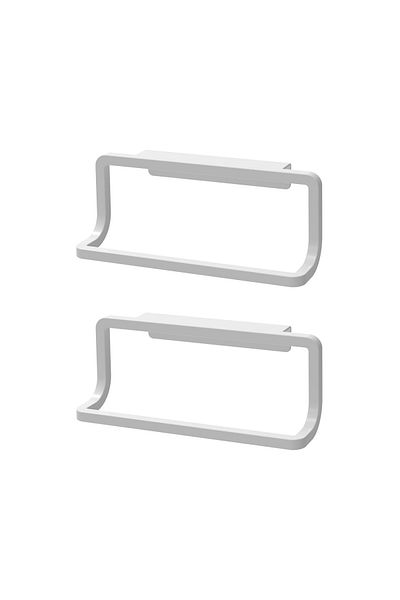Prima Nova Bathroom Kitchen Towel Rack - White Set of 2