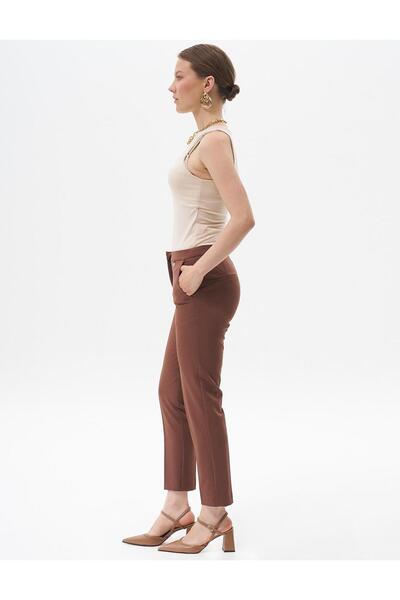 Kayra Havuç Kesim Basic Pantolon Koyu Kahve