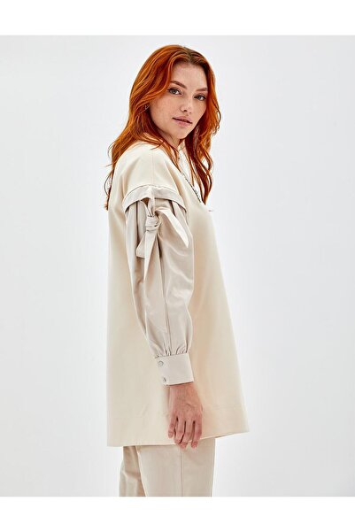 Kayra Kurdelalı Tunik Krem