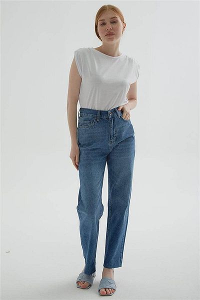 Fashion Friends Pantaloni Crop Denim Albastru