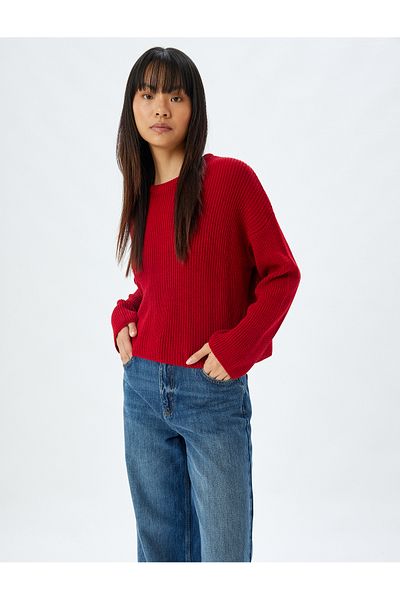 Koton Round Neck Long Sleeve Basic Knitwear Sweater - Regular Fit