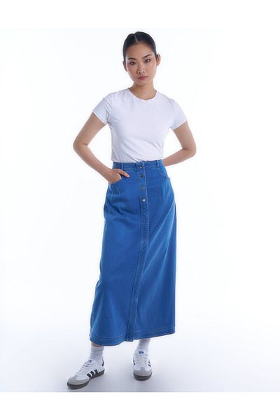 KYR Fusta Denim Detaliată Buzunar Indigo