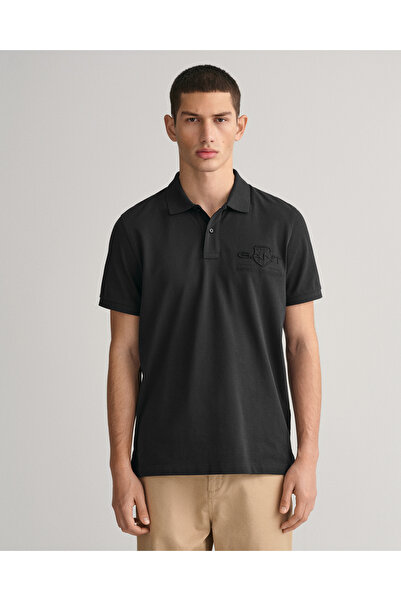 Gant Erkek Siyah Regular Fit Logolu Polo