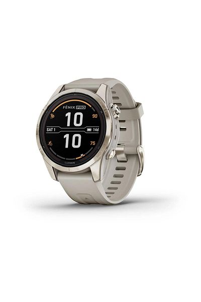 Garmin GARMIN FENIX 7S PRO - SAPPHIRE SOLAR EDITION-SOFT GOLD WITH LIGHT SAND BAND