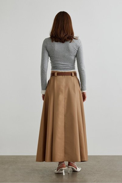 Suud Collection Camel Ball Voluminous Long Skirt