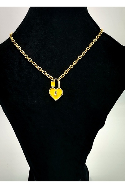 Monalisa Home قلادة ذهبية اللون بتصميم خاص مع شكل سلسلة