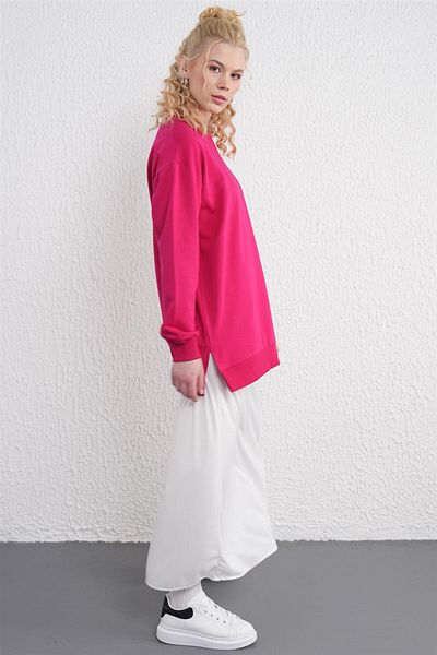 Kayra Fuchsia Basic Sweatshirt - Two Thread