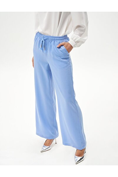 Kayra Blue Aviator Elastic Waist Trousers
