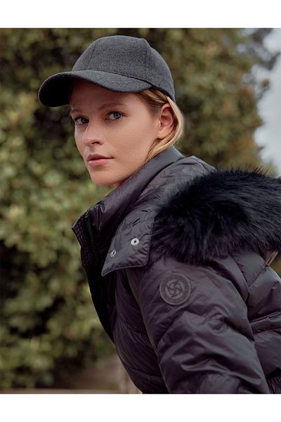 Kayra Removable Hooded Goose Down Coat Black
