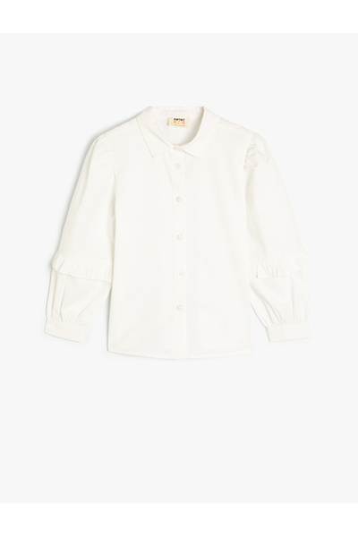 Koton Bavlněná školní košile s dlouhým rukávem a klasickým límcem