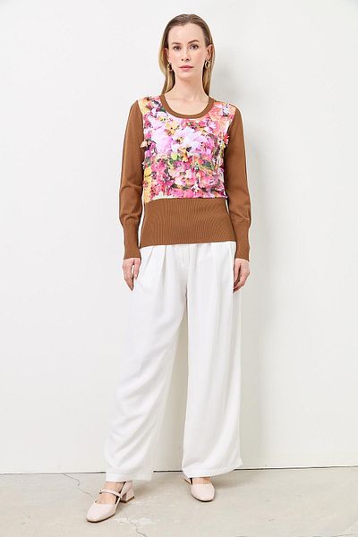 Two Mail Floral Patterned Blouse COPPER