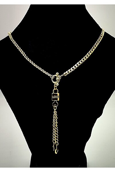 Monalisa Home قلادة ذهبية اللون بتصميم خاص مع شكل سلسلة