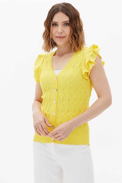 Two Mail Yellow Knitwear - Embroidery Detailed