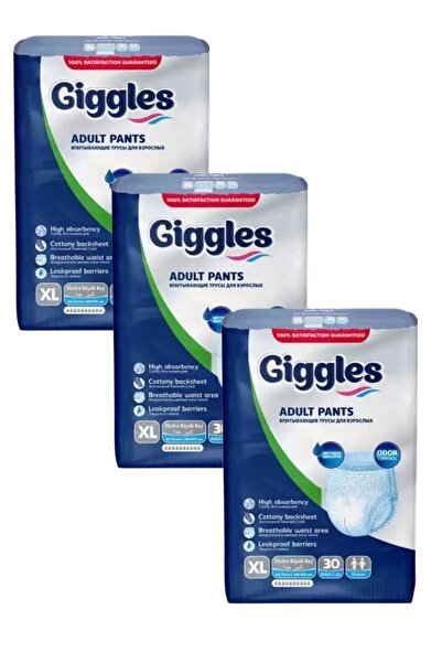 giggles Külotlu Yetişkin Hasta Bezi Ekstra Büyük Boy XL Beden 30 Lu x 3 Adet