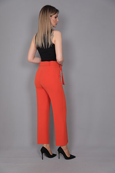 ÖNDER ÖZSOY Kısa Bol Paça Pantolon-turuncu