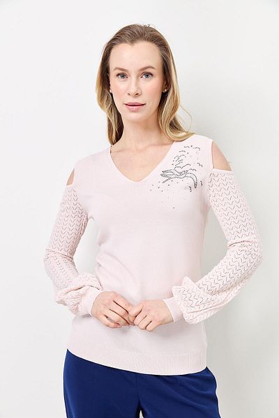 Two Mail Powder Colored Stone Detailed Knitwear