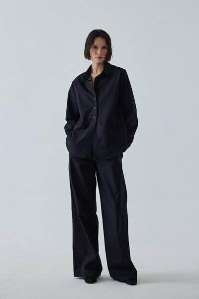 Suud Collection Black Oversize Basic Shirt