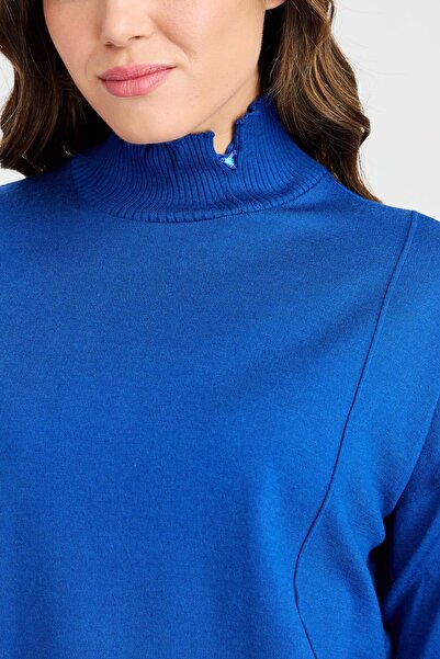 Two Mail Nervürlü Bluz Saks