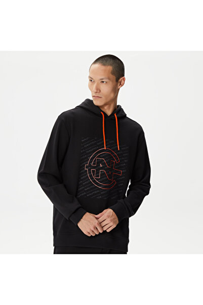 Nautica Erkek Siyah Standart Fit Kapüşonlu Sweatshirt