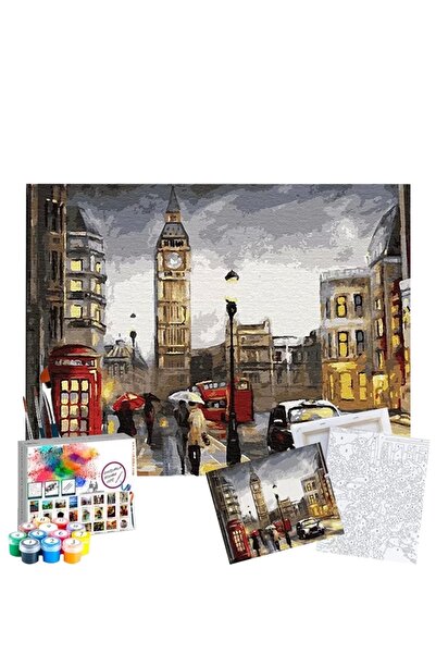 Tabdiko Sayılarla Boyama Seti 40 x 50 cm Tuval Şasesine Gerili Londra Sokakları