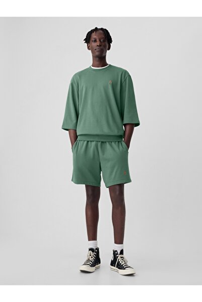 GAP Erkek Yeşil Brannan Bear İşlemeli Oversized Sweatshirt
