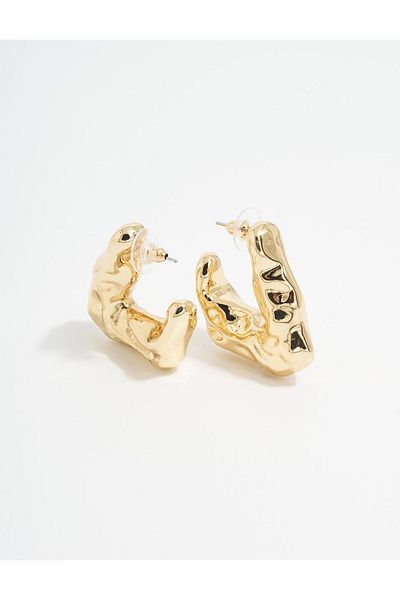 Kayra Gold Color Modern Figured Earrings