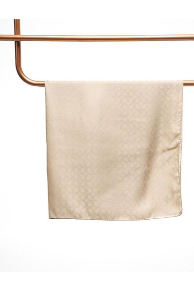 Kayra Beige Color Spiral Patterned Scarf