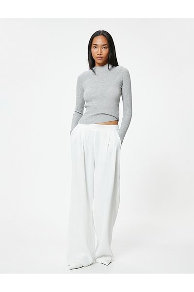 Koton Gray Women's Basic Knit Sweater