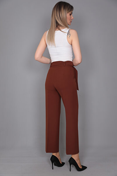 ÖNDER ÖZSOY Kısa Bol Paça Pantolon-acı Kahve