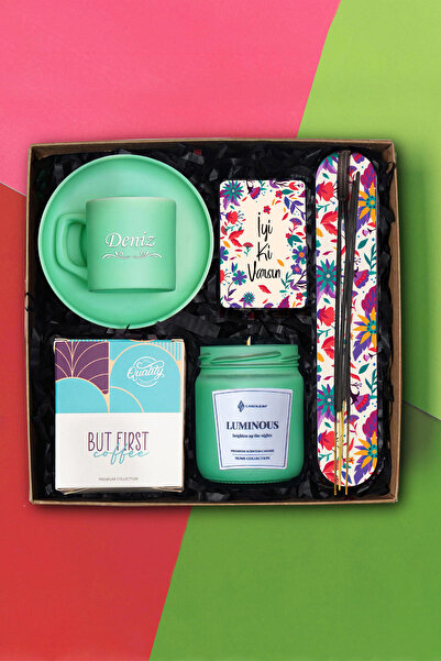 TrendHediye Kişiye Özel Renkli Fincan, Kahve, Kokulu Cam Mum, Tütsü & Hediye ...