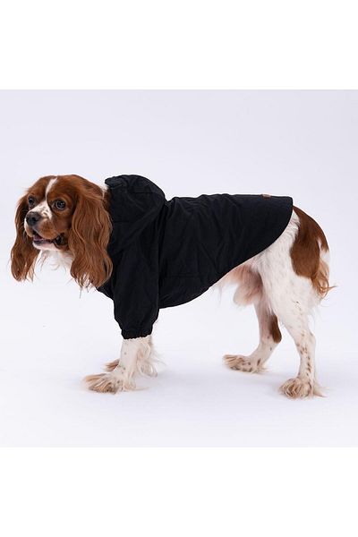 Pettrend Black Coat Dog Coat Dog Apparel Dog Raincoat (SMALL-LARGE IRKS)