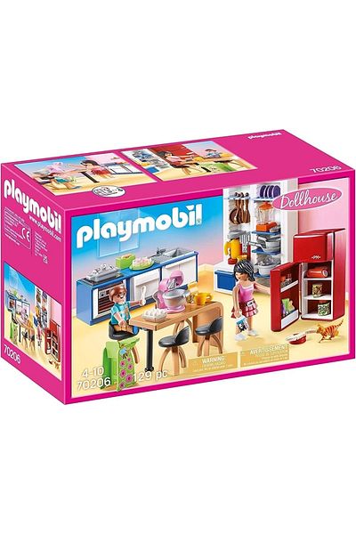 Playmobil Dollhouse 70206 Family Kitchen, 4 Years Old and Above