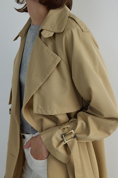 Suud Collection Camel Long Cotton Trench Coat
